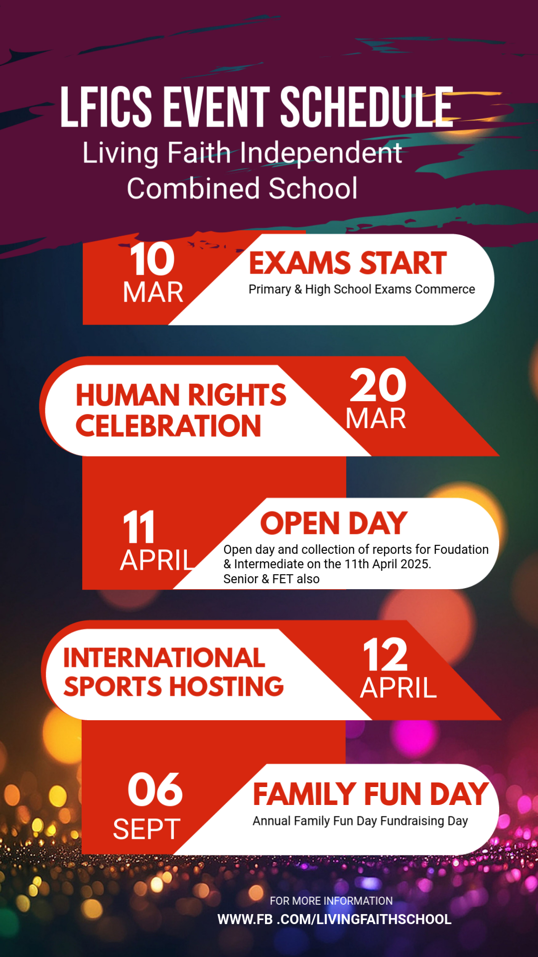 Living Faith School Events